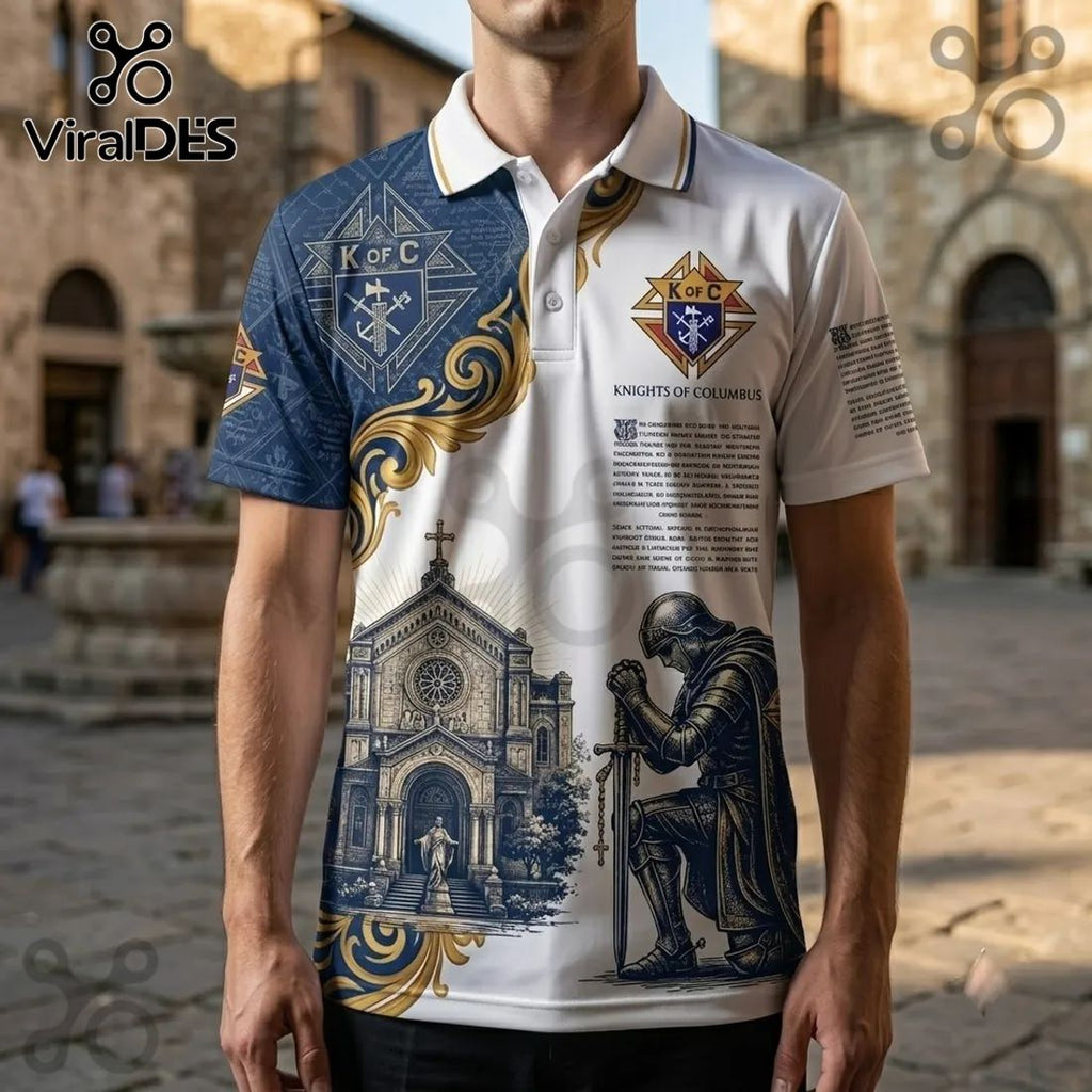 Knights of Columbus Charity Unity Patriotism Polo Shirt
