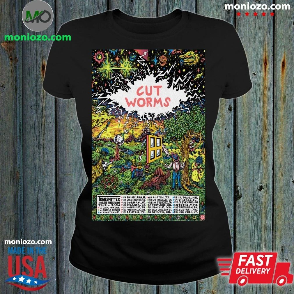 Original Cut Worms North American 2026 Tour Poster T-Shirt