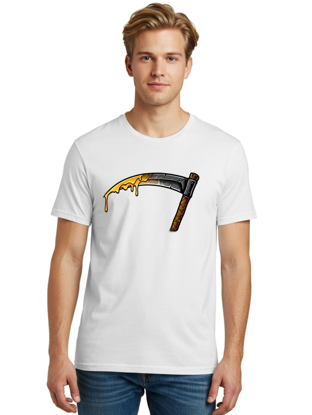 Bloody-Scythe Mens Graphic Tee, 100% Cotton, Casual Summer Wear