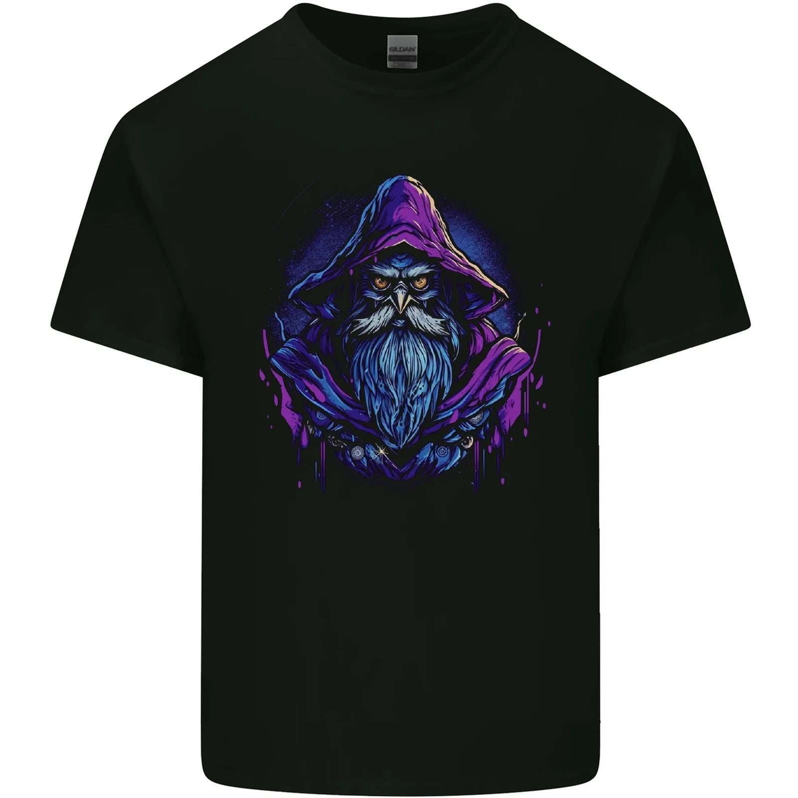 A Fantasy Wizard Owl Mens Cotton T-Shirt Tee Top