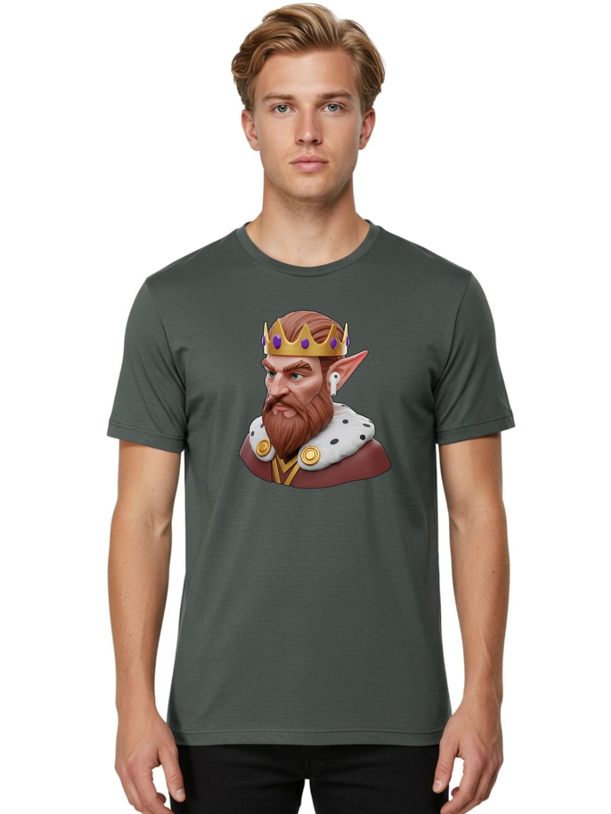 King-Elf-3 Mens Graphic Tee, 100% Cotton, Casual Summer Wear