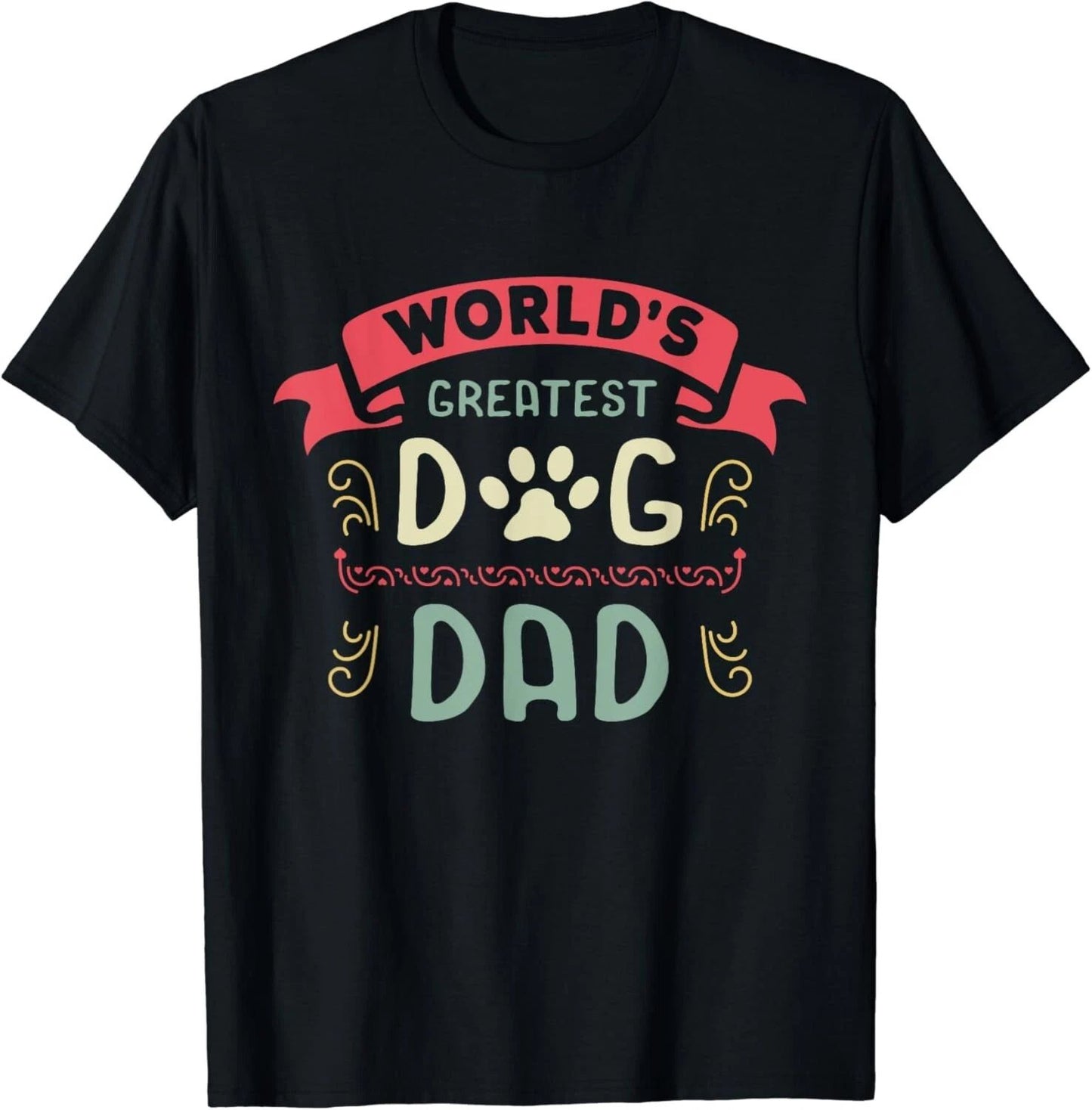 Dog Lover Fathers Day Paw Love Bark Puppy Breeder Doggy Gift Unisex T-Shirt