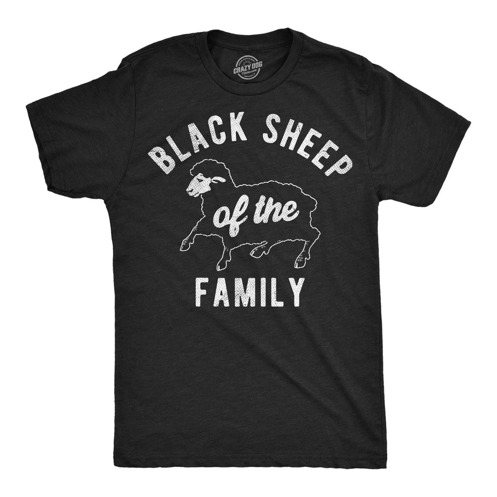 Mens Funny T Shirts Black Sheep of The Family Sarcastic Graphic Novelty Tee for