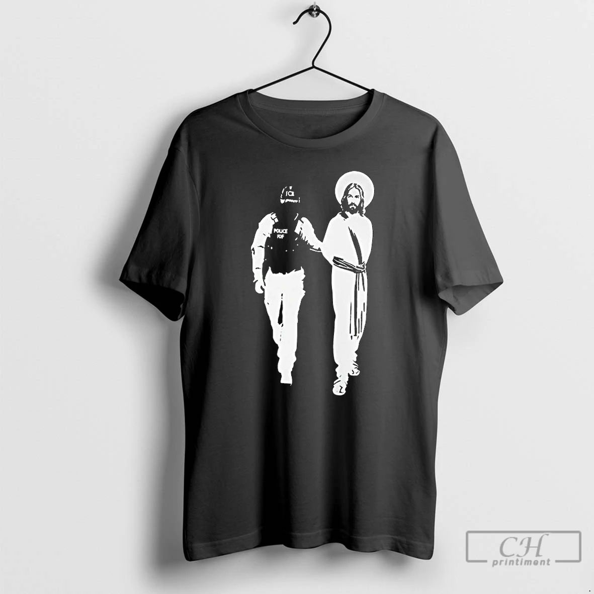 Premium Police Arrested Jesus Ice Detaining Jesus Long Sleve T Shirts