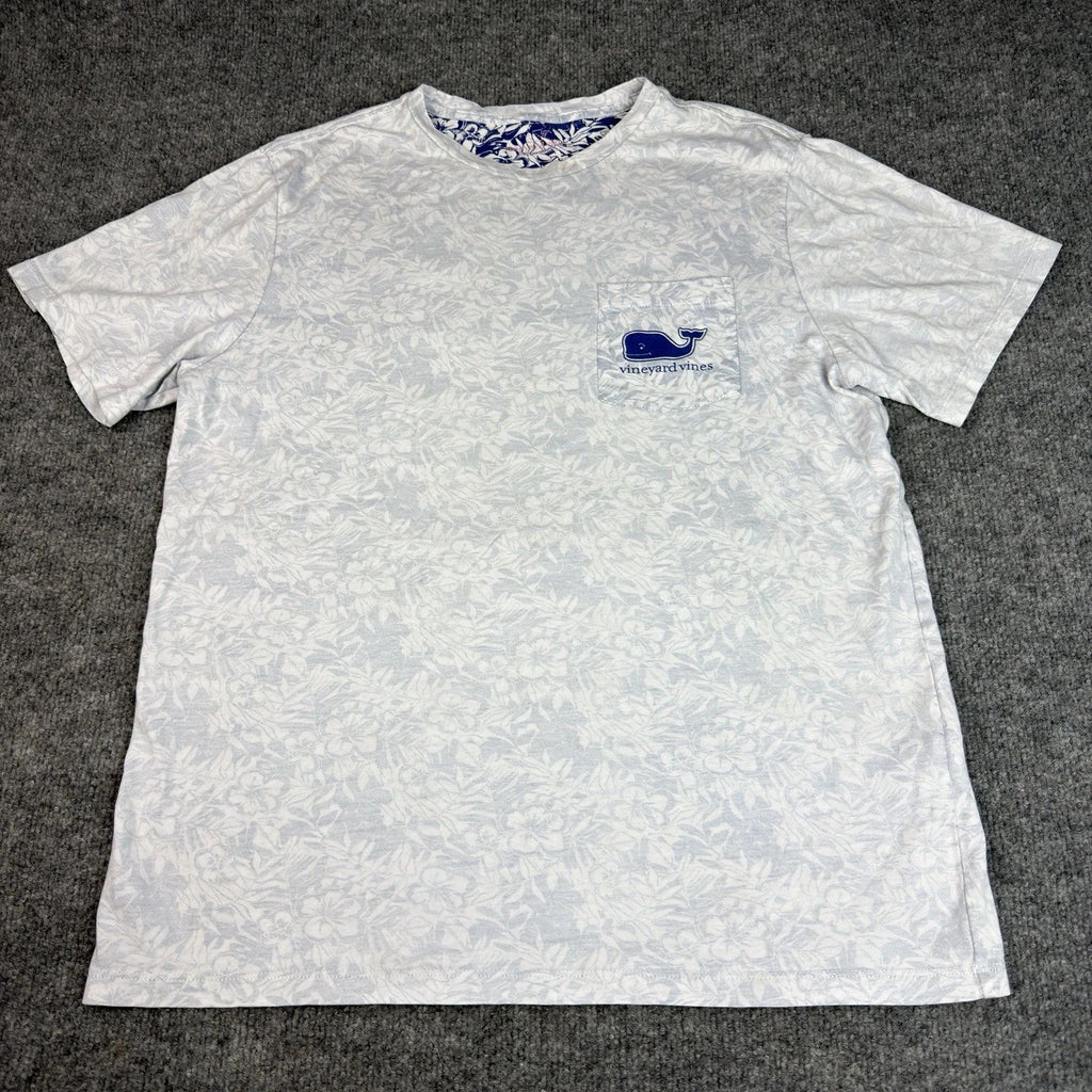 Vineyard Vines T Shirt Men L Blue Pocket Beach Graphic Print Crew Short Sleeve