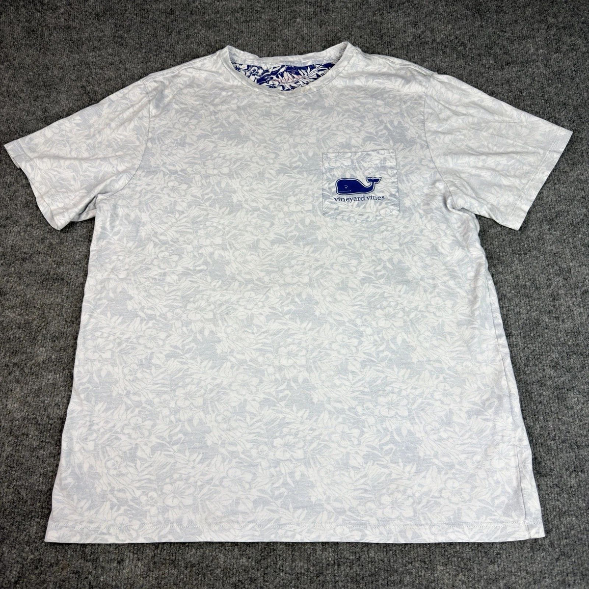 Vineyard Vines T Shirt Men L Blue Pocket Beach Graphic Print Crew Short Sleeve