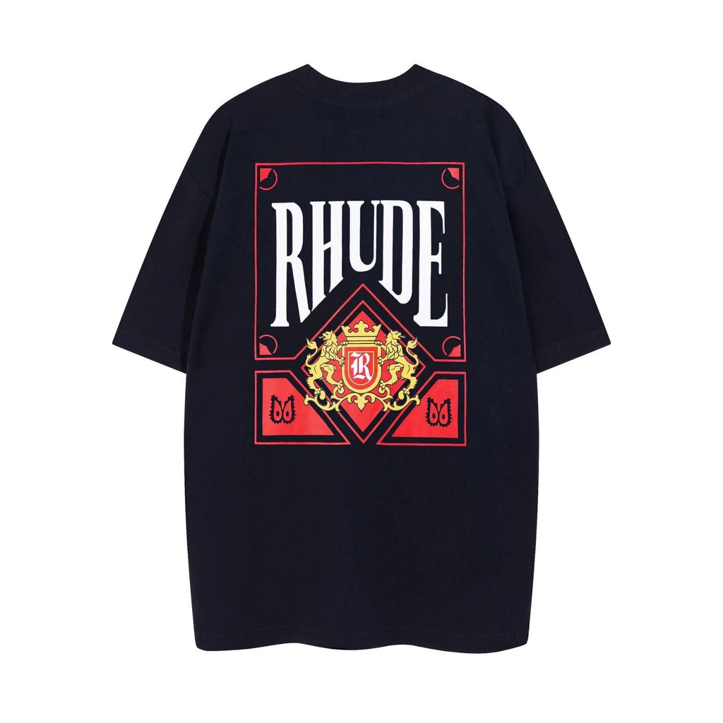 NEW Men Women RHUDE High Quality Loose Leisure Cotton Short Sleeve T-Shirt S-XL