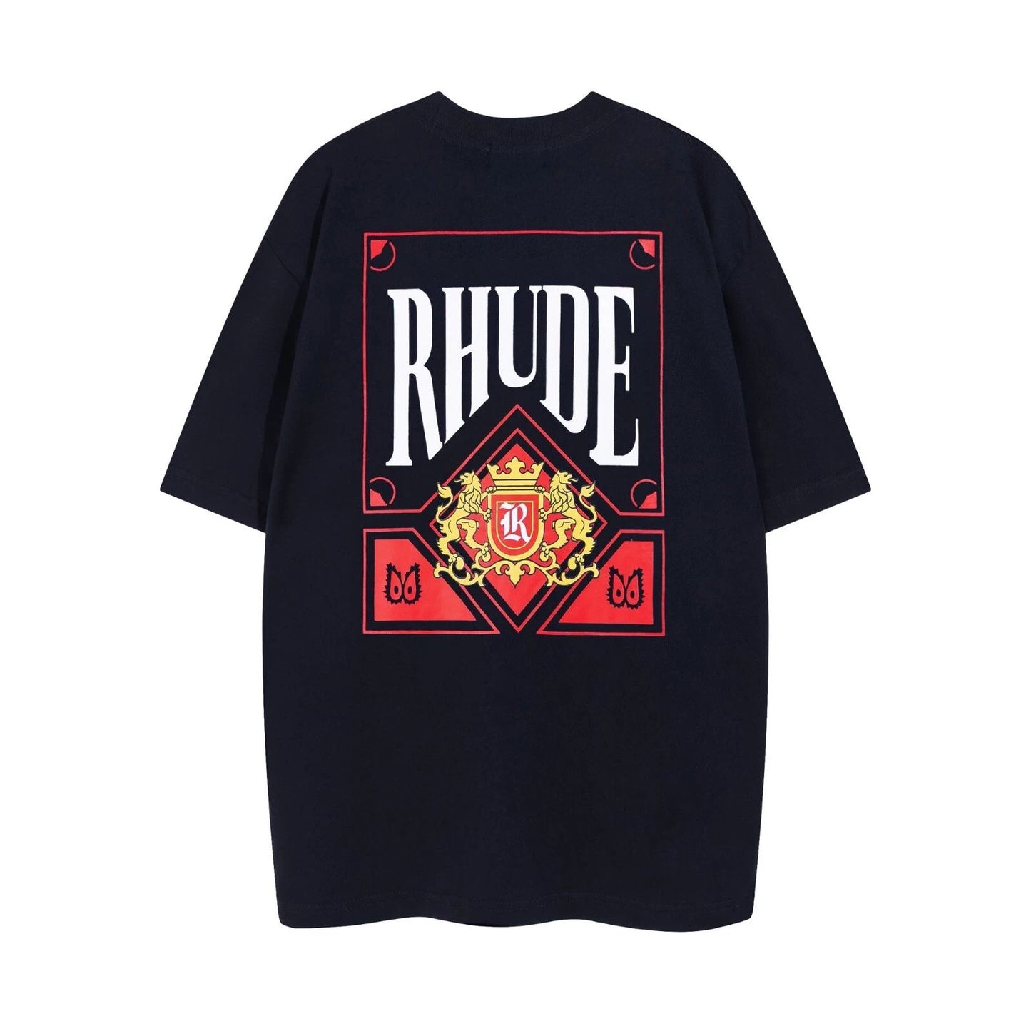 NEW Men Women RHUDE High Quality Loose Leisure Cotton Short Sleeve T-Shirt S-XL