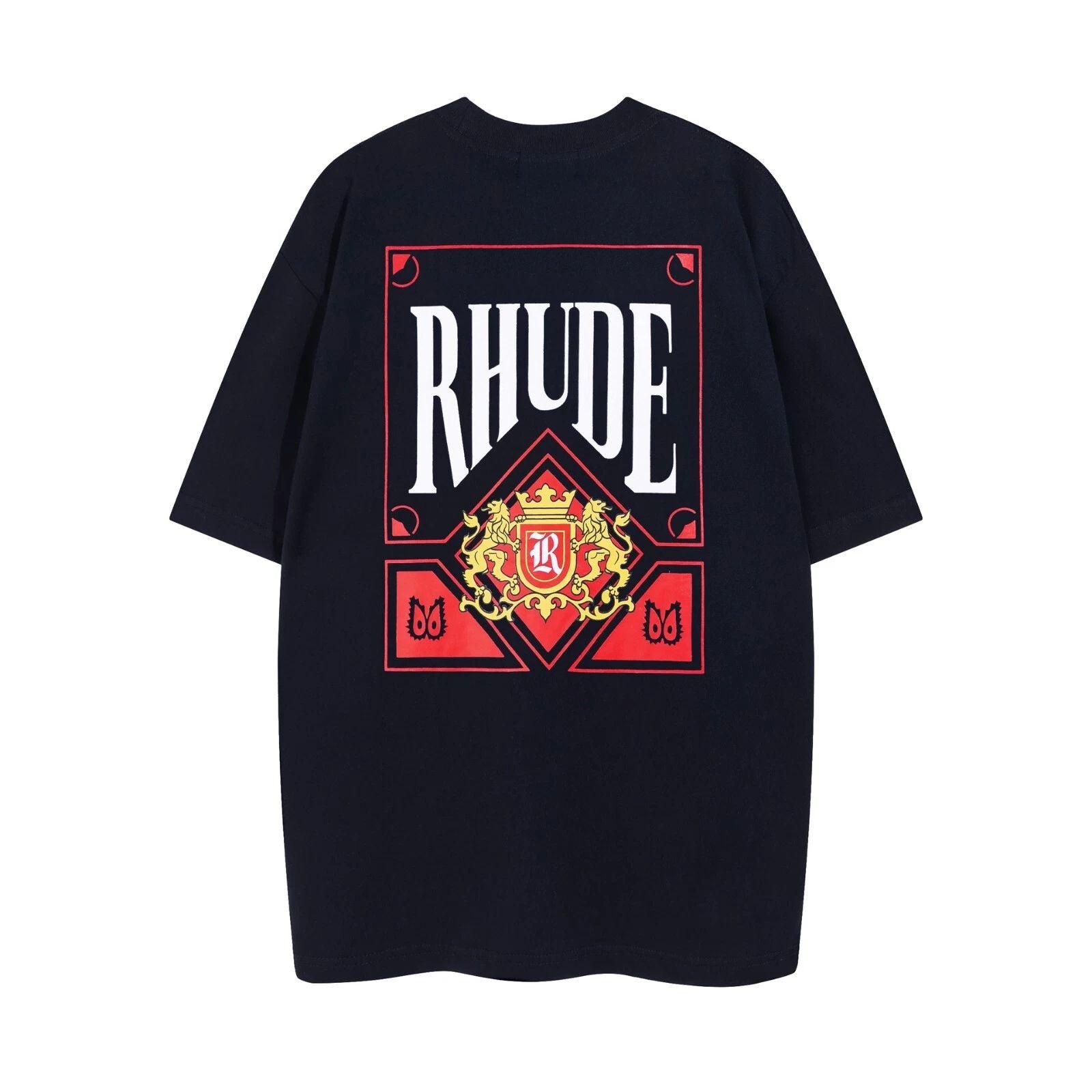 NEW Men Women RHUDE High Quality Loose Leisure Cotton Short Sleeve T-Shirt S-XL