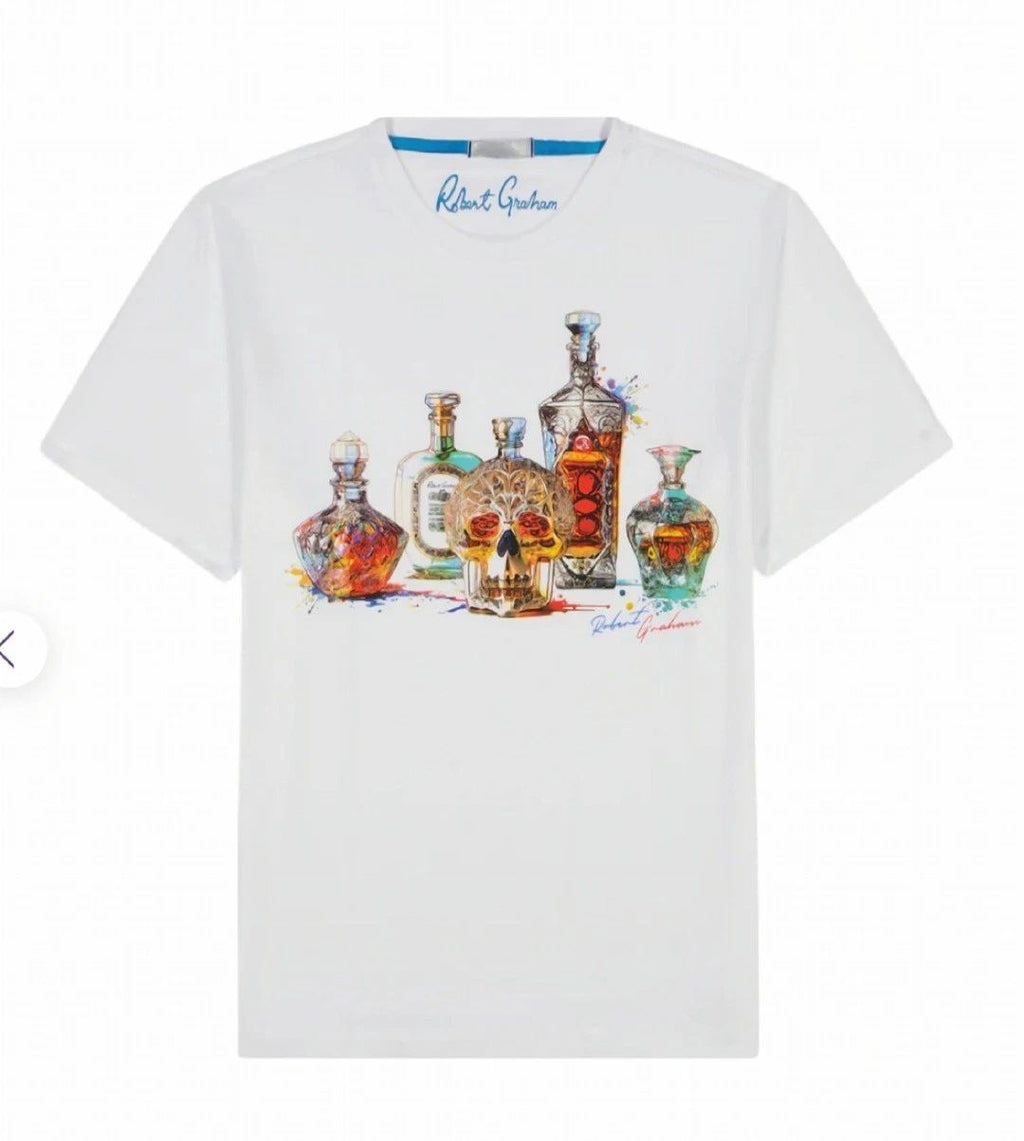 🔥$98🔥ROBERT GRAHAM Liquid Skull Short Sleeve T-Shirt Men's (Sizes 2XL-3XL)