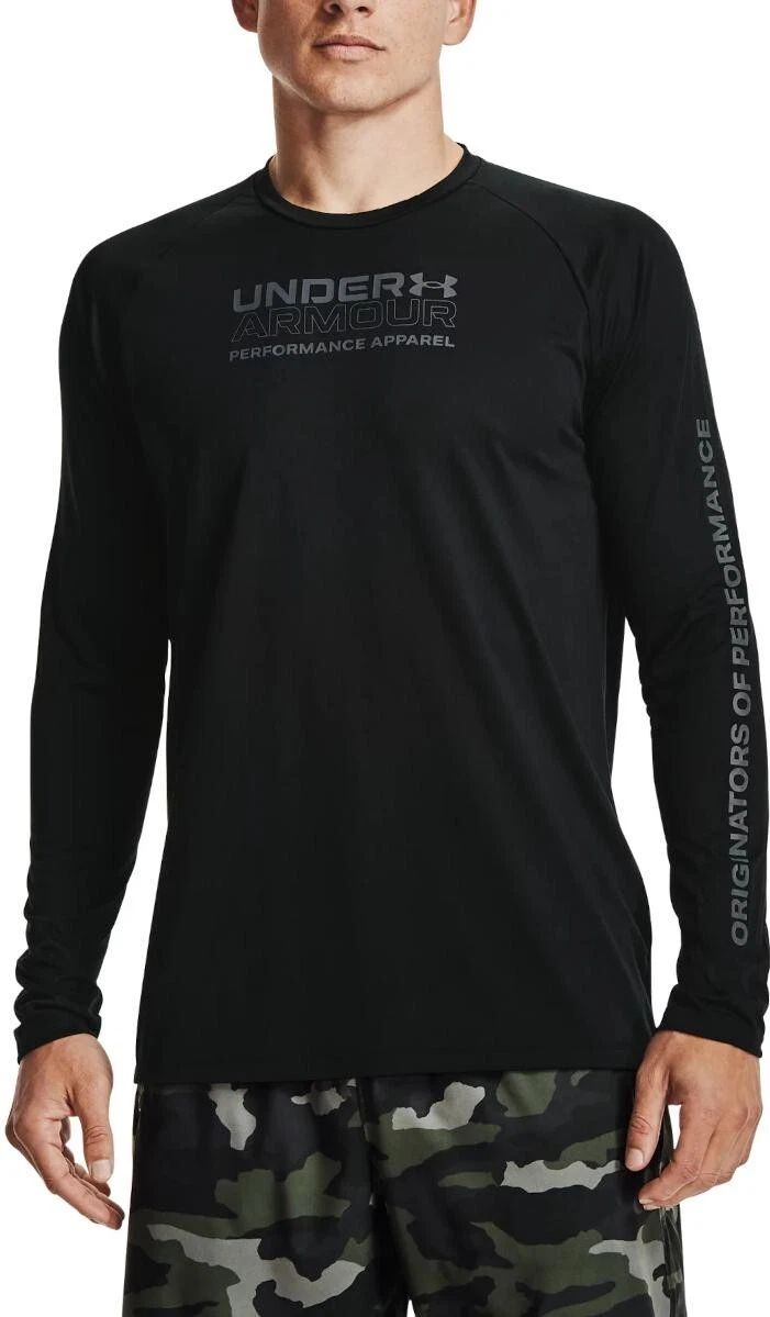 Men's Under Armour Long-Sleeve T-Shirt Performance New Genuine Black Size Large