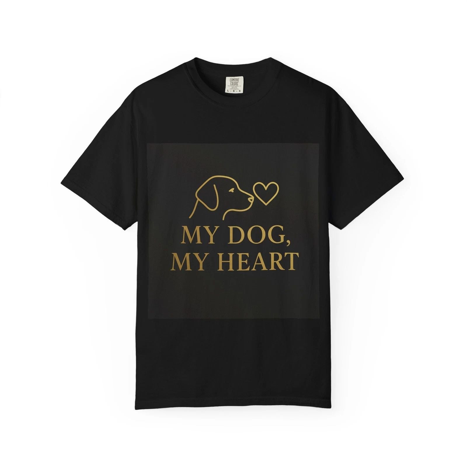 My Dog My Heart T-shirt | Dog Lover Tee, Dog Outline with Heart