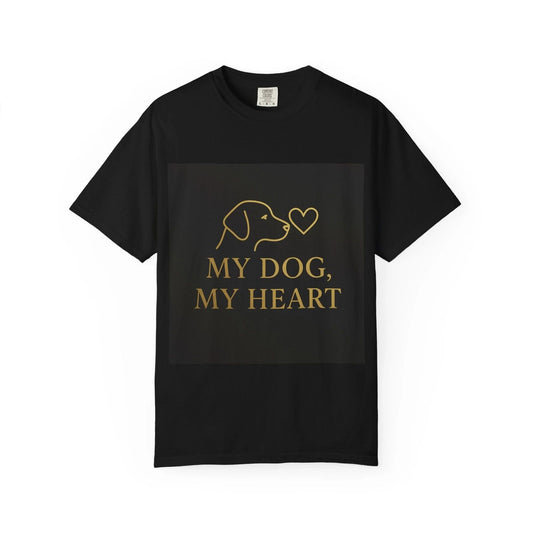 My Dog My Heart T-shirt | Dog Lover Tee, Dog Outline with Heart