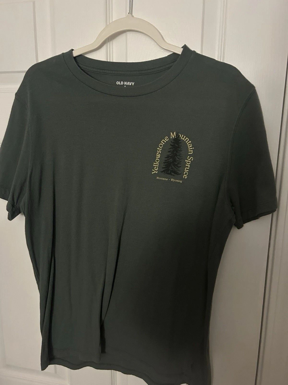 Old Navy Men's Graphic Print Crew Neck T-Shirt Dark Green M Nature Outdoor
