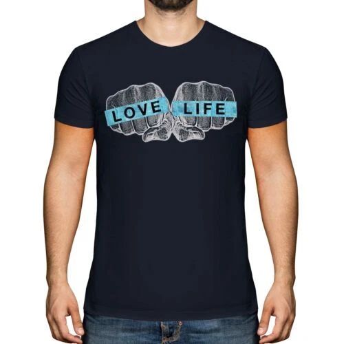 Love Leben Knuckles Bedruckt Herren Mode T-Shirt Slogan Top Hipster Swag Trendy