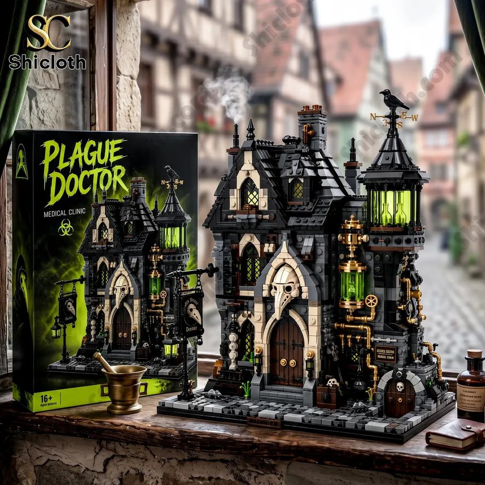 Plague Doctor Medical Clinic Building Brick Set