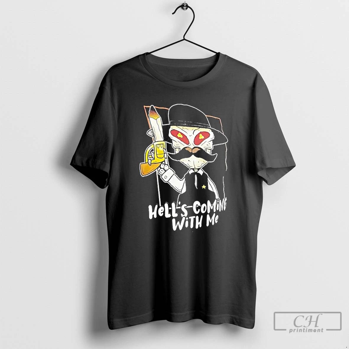 Premium Hells Coming With Me American Folk Band T Shirts