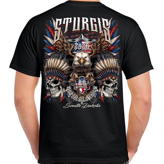 T-Shirt 2026 Sturgis Motorcycle Rally Indian Freedom Eagle No Harley