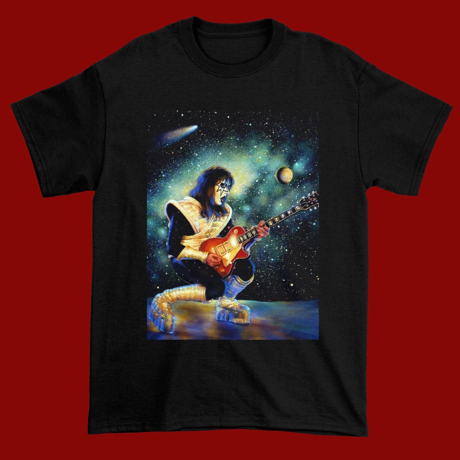 Space Ace Ace frehley Short Sleeve Cotton All size Shirt D2008