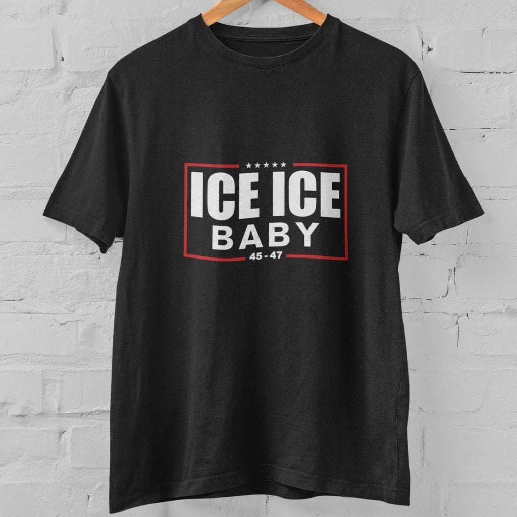 ICE ICE Baby Graphic T Shirt Funny Streetwear Unisex Black Tee Trendy Gift
