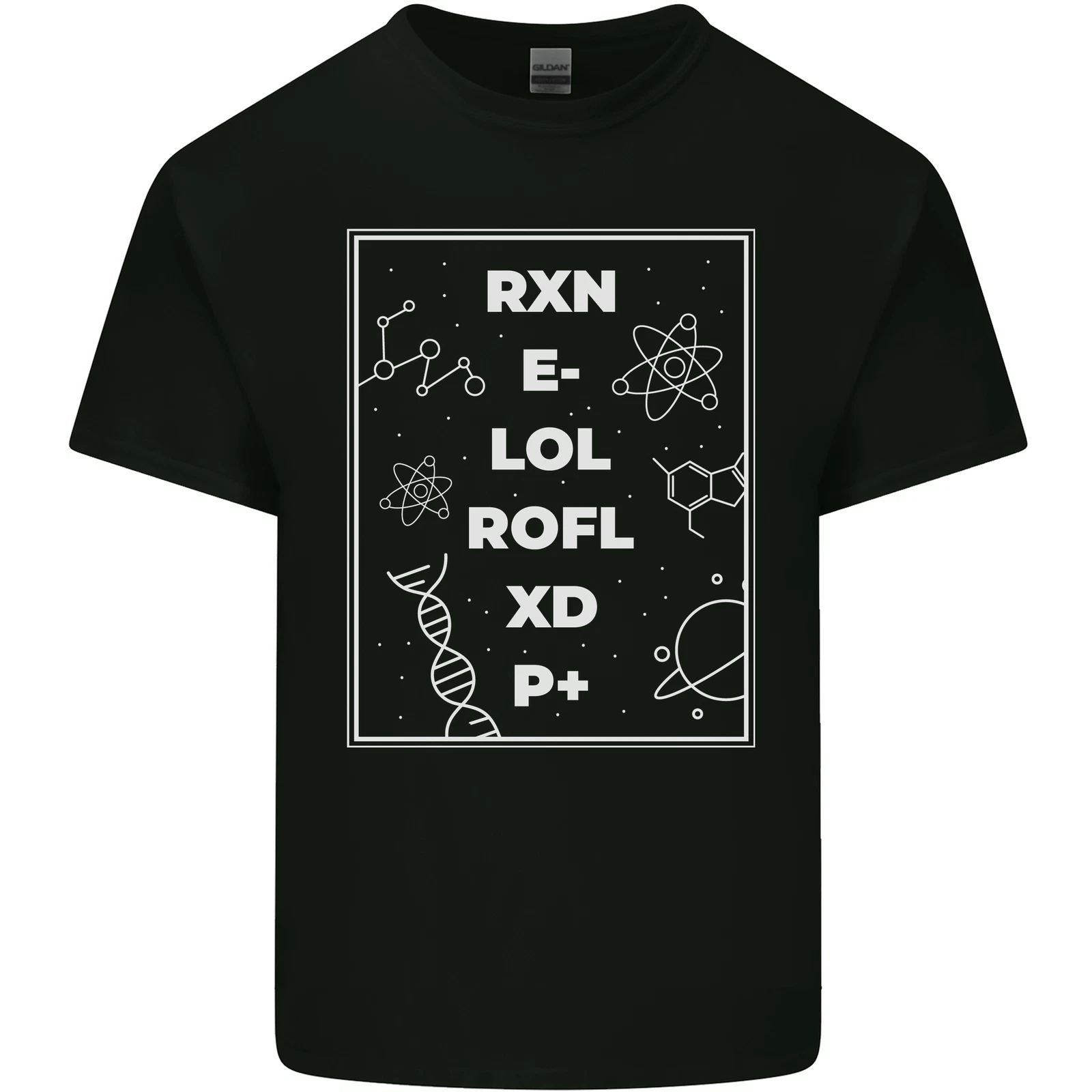 Funny Science RXN E- LOL ROFL XD P+ Geek Mens Light Cotton T-Shirt