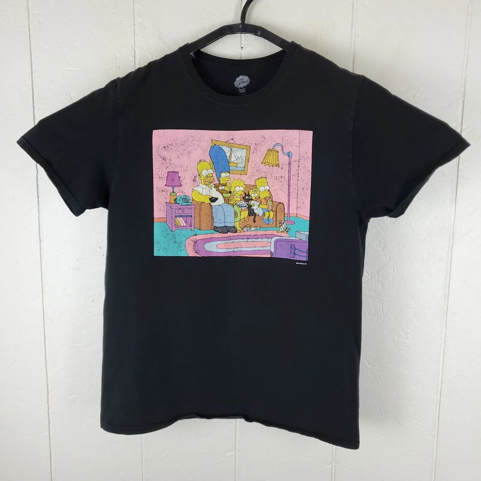 The Simpsons Shirt Mens Large Black Crew Neck Short Sleeve Graphic Stretch