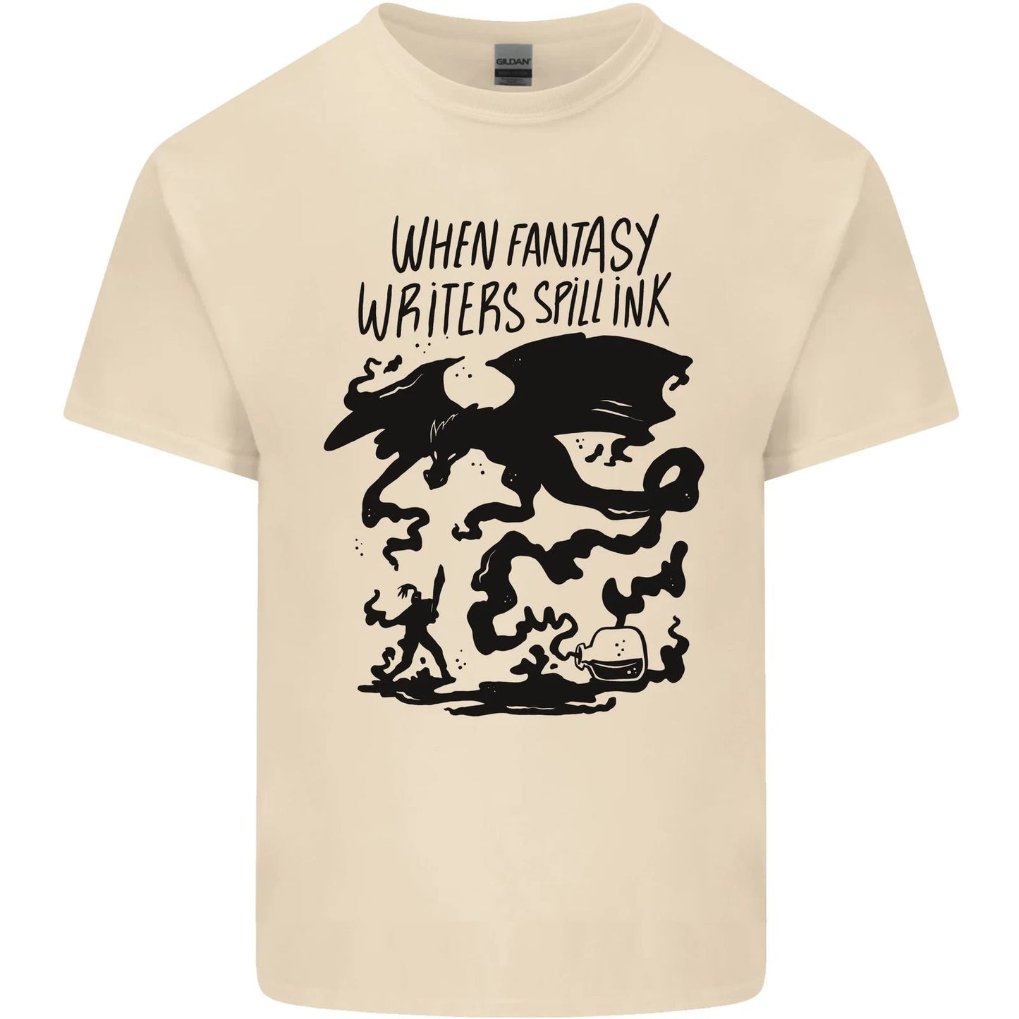 Fantasy Writer Author Novelist Dragons Mens Cotton T-Shirt Tee Top