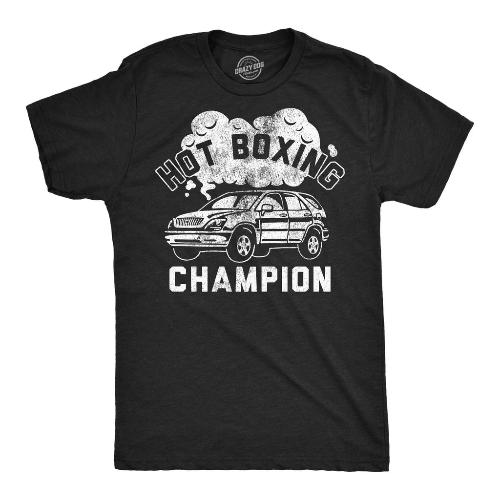 Mens Funny T Shirts Hot Boxing Champion Sarcastic Smoking Graphic Novelty Tee