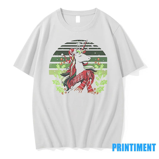 Unicorn Elegant Green Scarf Christmas Tshirts Sweater