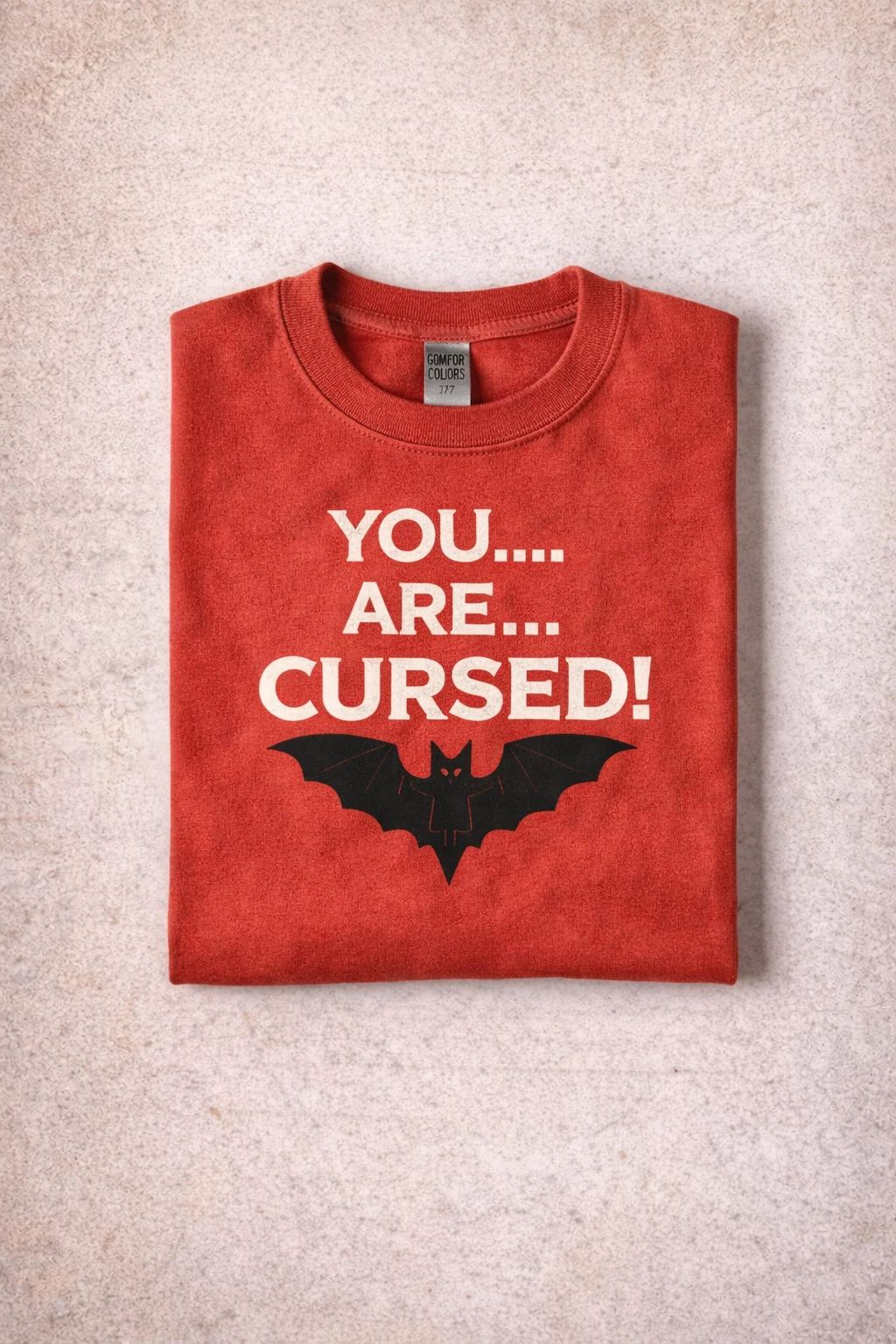 You Are Cursed Shirt Funny Wrestling T-Shirt Spooky Bat Tee Sarcastic Halloweeen