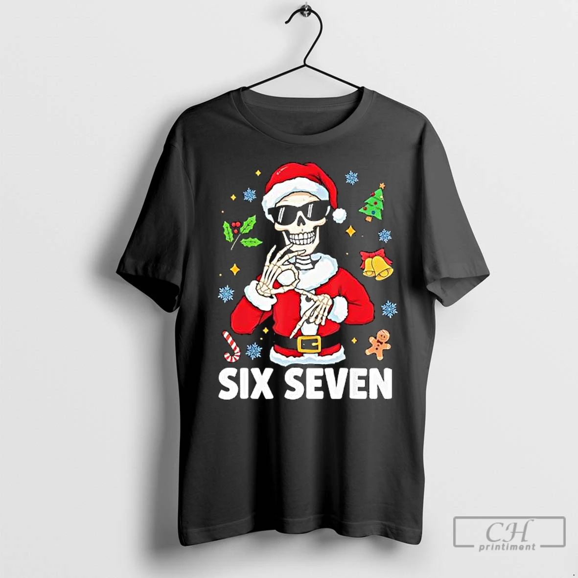 Premium 67 Six Seven Meme Funny Skeleton Christmas