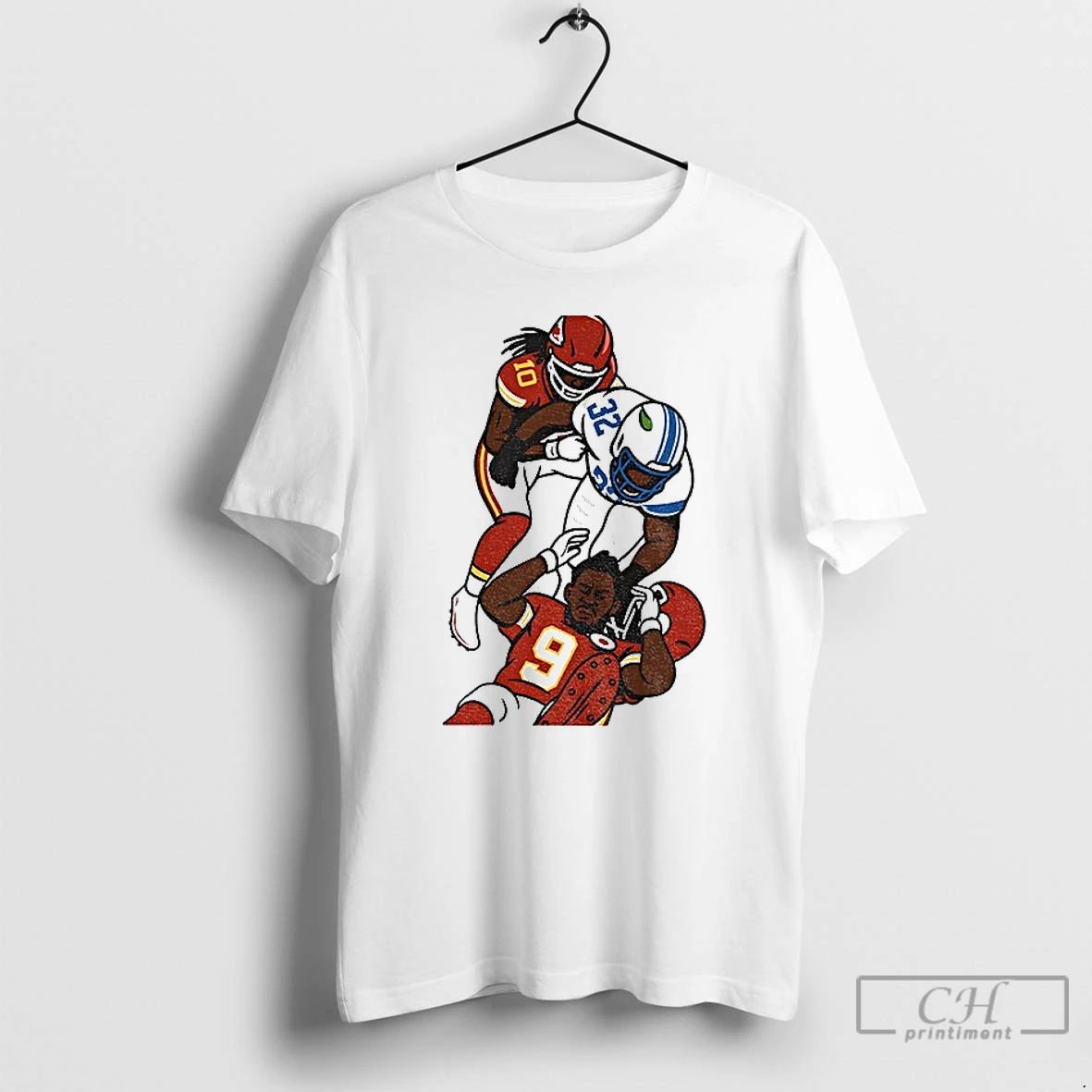 Classic Brian Branch Vs Juju Smith Schuster Detroit Lions Chiefs T Shirts