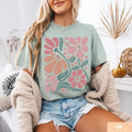 Boho Floral Retro Comfort Tee Shirt Vintage Style Soft Relaxed