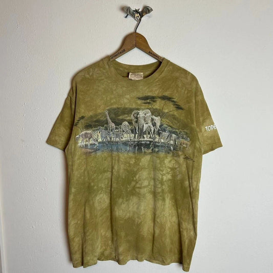 Y2K Vintage The Mountain Safari Nature T Shirt Medium Boho Indie Outdoors