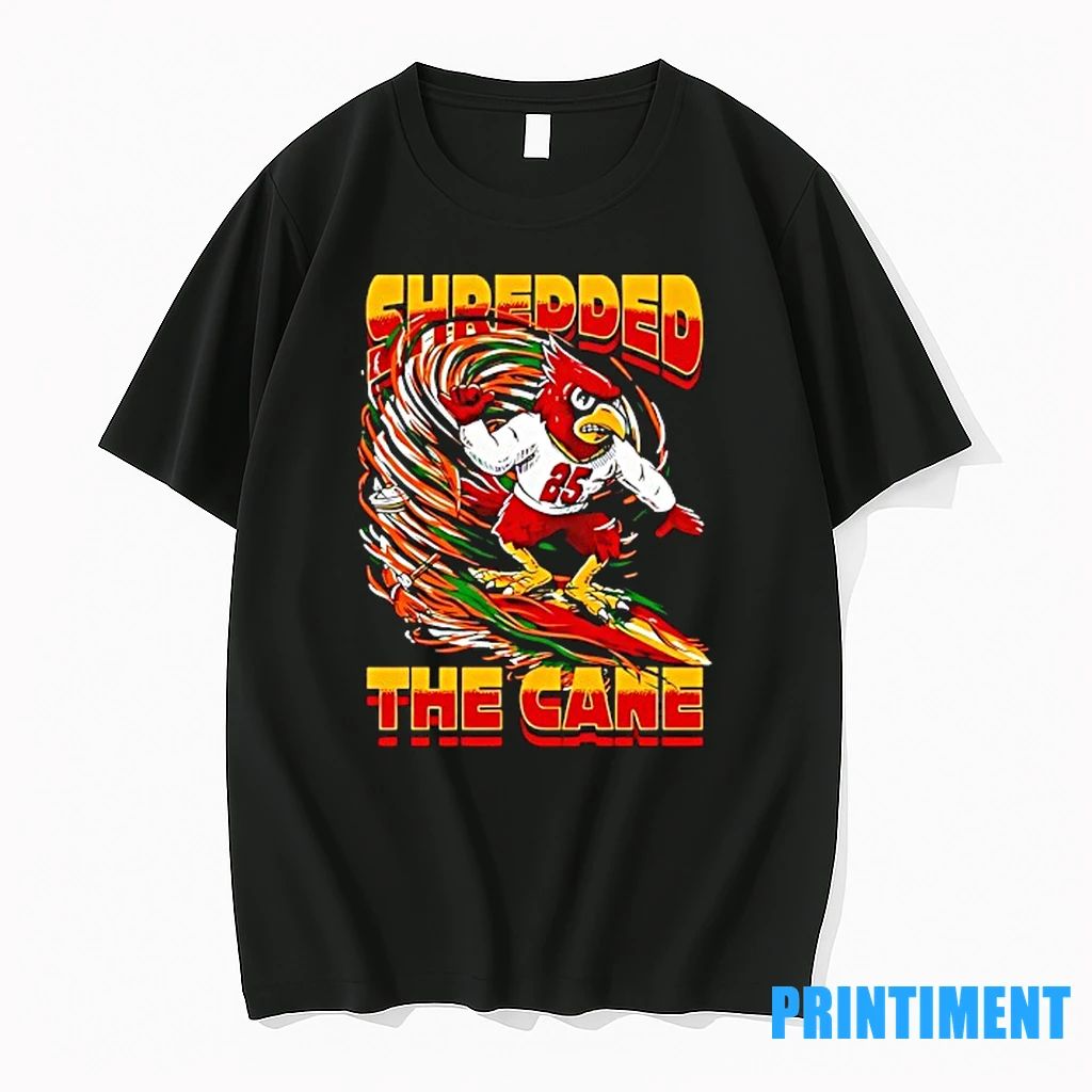 Louisville Cardinals Shredded The Cane Tshirts Sweater