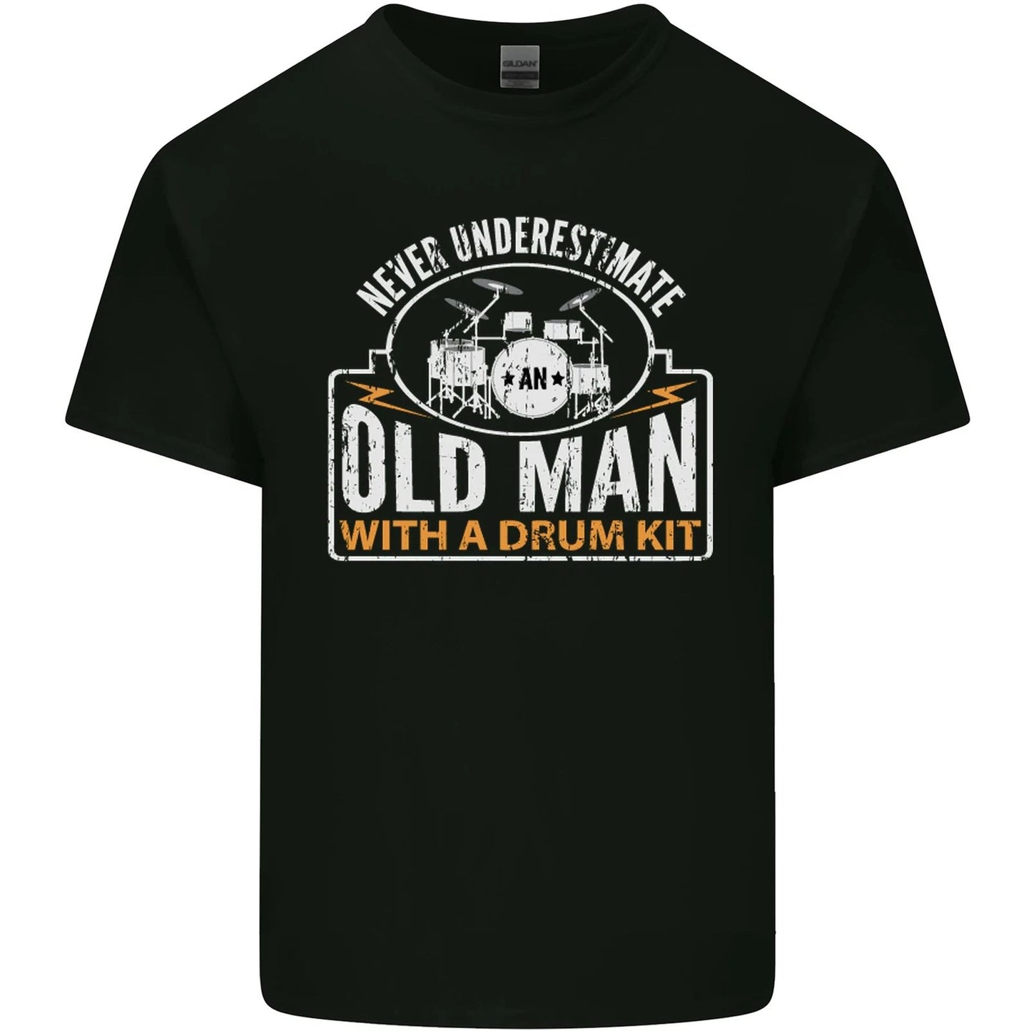 Drumming An Old Man Drummer Drum Funny Mens Cotton T-Shirt Tee Top