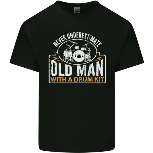 Drumming An Old Man Drummer Drum Funny Mens Cotton T-Shirt Tee Top