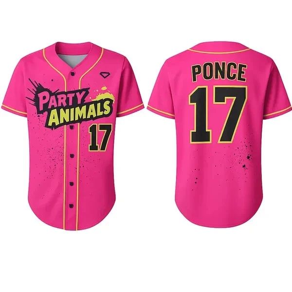 #17 ponce Party Animals BASEBALL SHIRT All sizes S to 6XL US1362