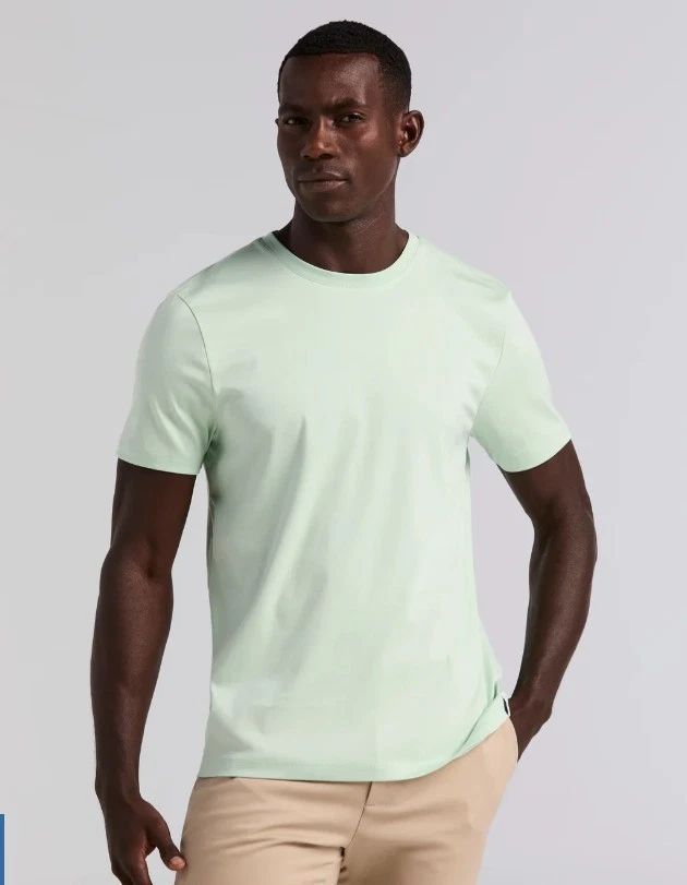 Perry Ellis Men's Cool Interlock Crew Neck Short Sleeve Tee SILT GREEN - LARGE