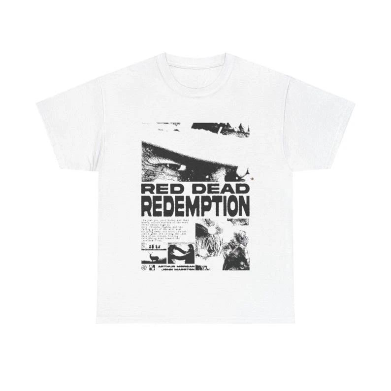 RDR1 Retro Gaming T-Shirt Red Dead Redemption Graphic Tee S-5XL