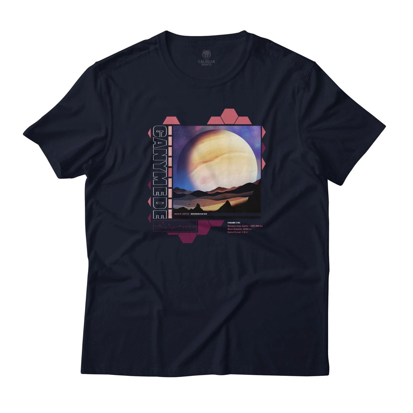 Ganymede Jupiter's Moon Art Aesthetic Graphic T-Shirt Lightweight Cotton