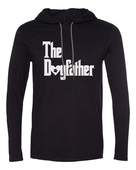Mens Hooded The DogFather T Shirt Cute Dog Lover Gift Fathers Day Long Sleeve