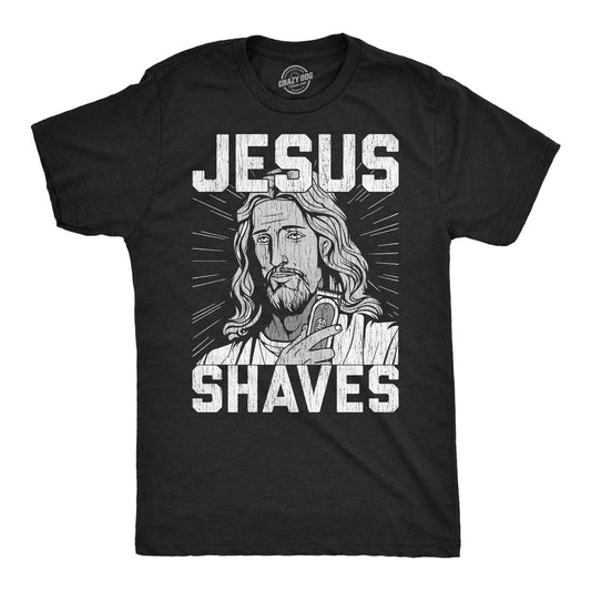Mens Funny T Shirts Jesus Shaves Sarcastic Religious Joke Graphic Novelty Tee
