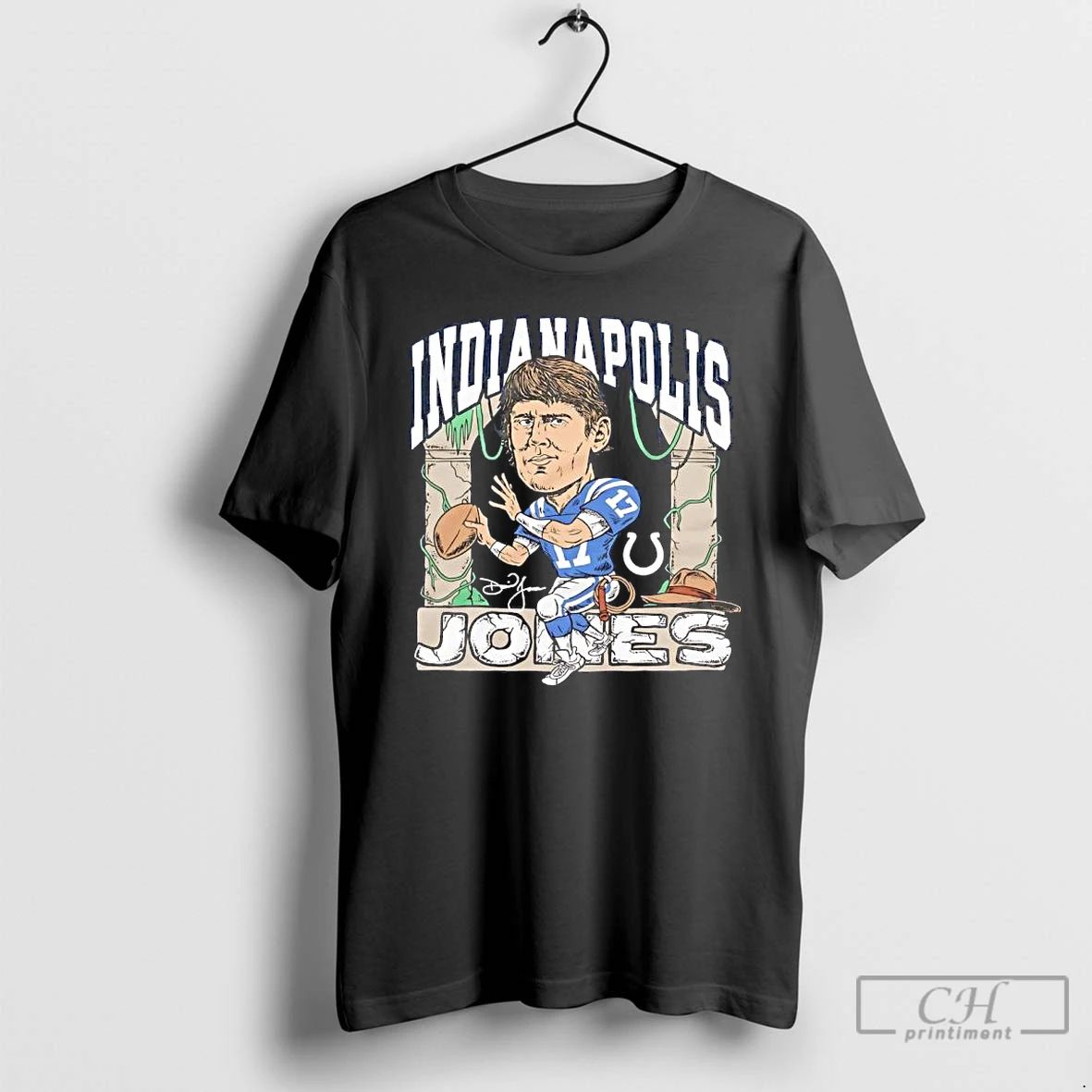 Premium Indianapolis Colts Daniel Jones Signature Caricature T Shirts