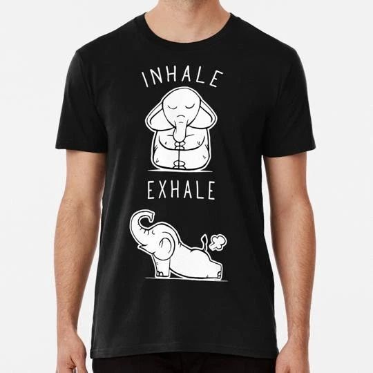 Funny Elephant Inhale Exhale Yoga Size S to 5XL Made in the USA T-Shirt