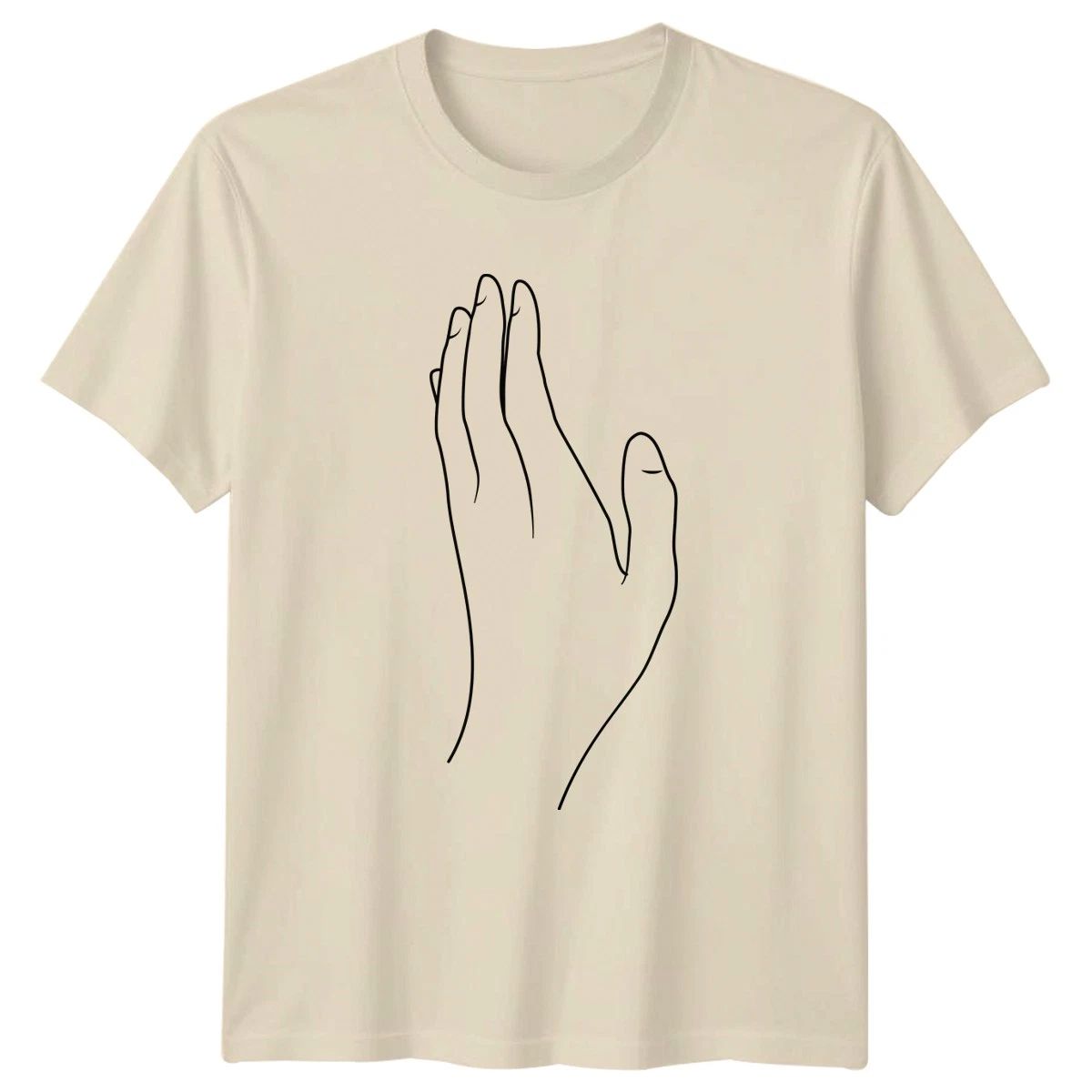 Simple Minimalist Hand Line Drawing T-Shirt Minimalist Line Art