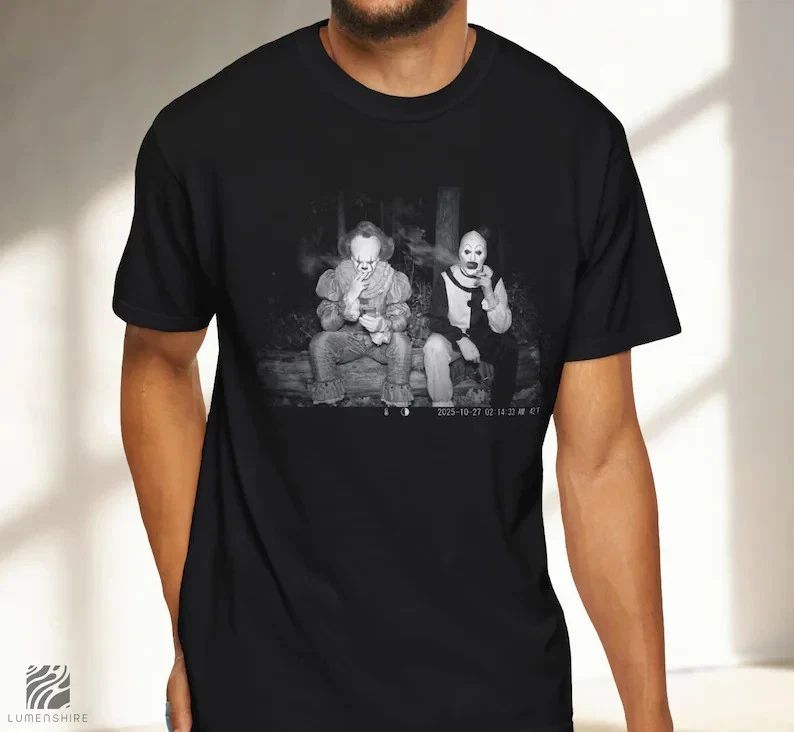 Scary Clown Graphic Tee Dark Humor Horror Shirt Creepy Aesthetic Unisex Tee