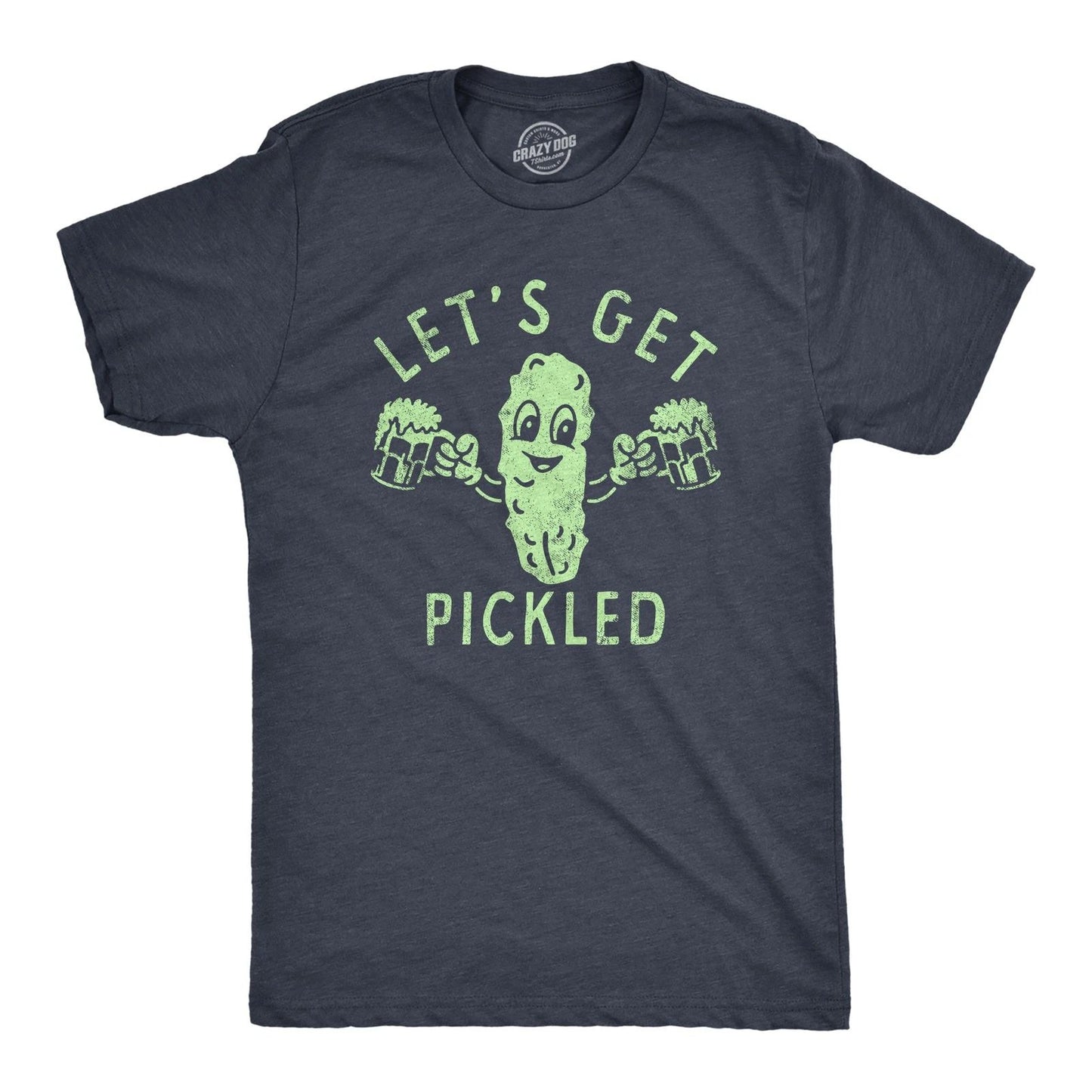 Mens Lets Get Pickled T Shirt Funny Beer Drinking Partying Pickle Lovers Tee for