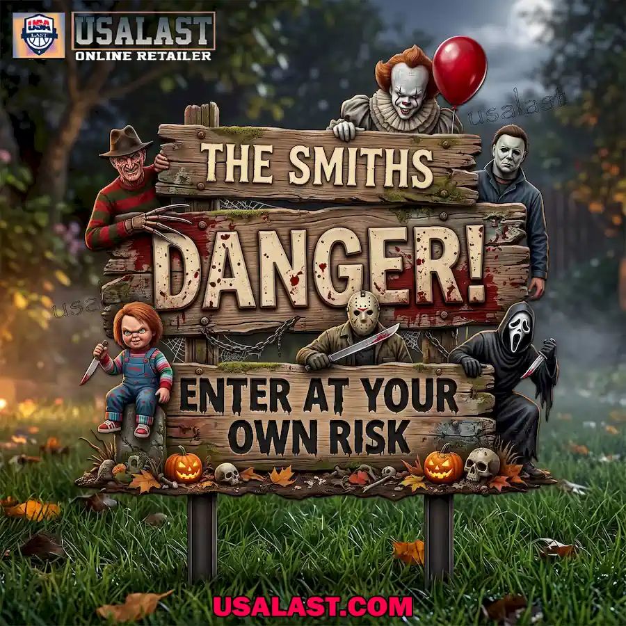 Halloween 2026 Personalized Family Danger Zone Custom Yard Sign