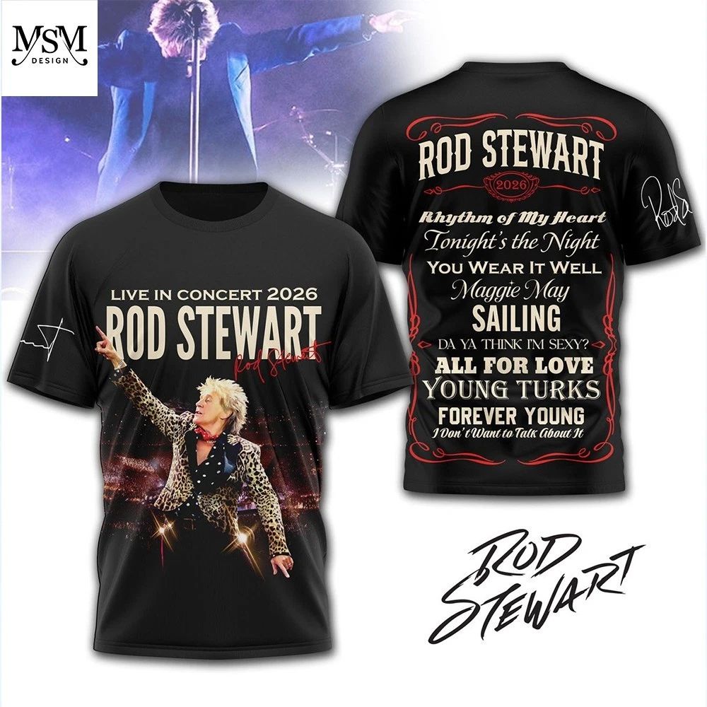 Rod Stewart 2026 World Tour Shirt Classic Rock Legend Concert Tee